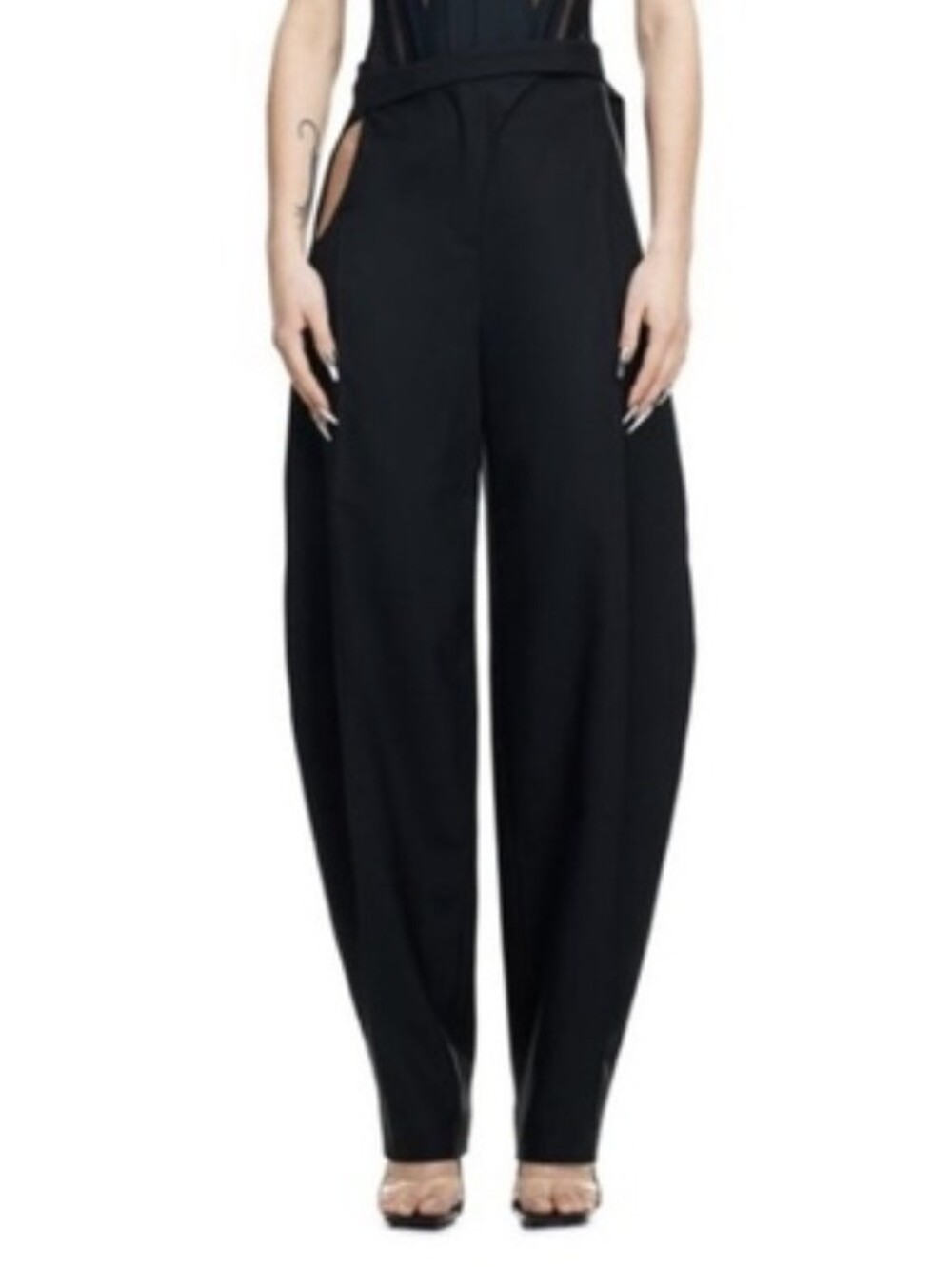 H&M Mugler Wool Cutout Pants